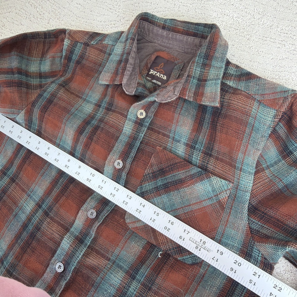Men's PrAna Medium Long‎ Sleeve Plaid Flanne Button Shirt - Picture 4 of 6